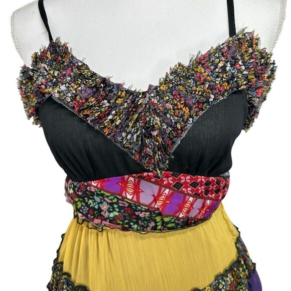 Lulumari Size S Colorful Patchwork Boho Women's Dress - Picture 2 of 11